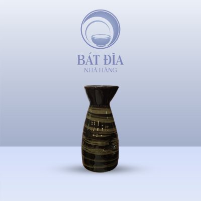 Bình Sake Men Nâu Quét