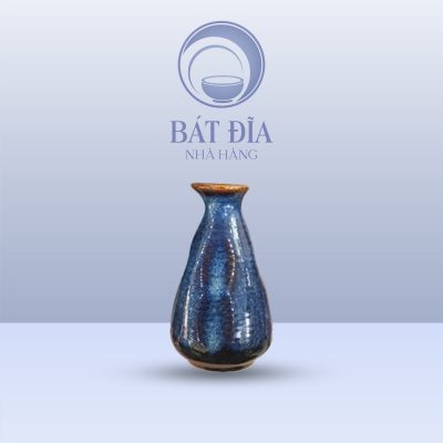Bình Sake Méo Men Hỏa Biến Xanh