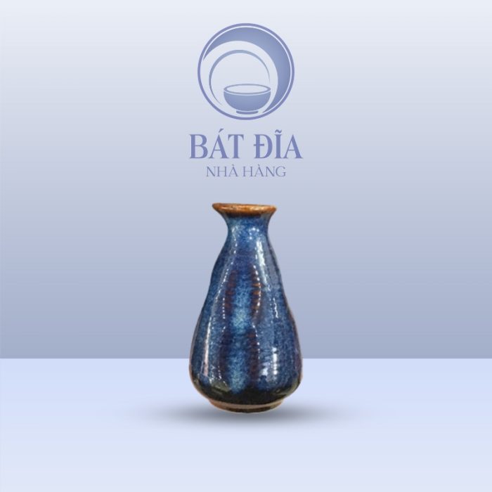 Bình Sake Méo Men Hỏa Biến Xanh
