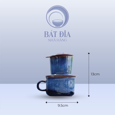 kích thước Bộ Phin Cà Phê Men Hỏa Biến Xanh