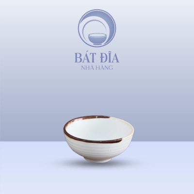Bát Mắm Men Matt Trắng Kẻ Miệng