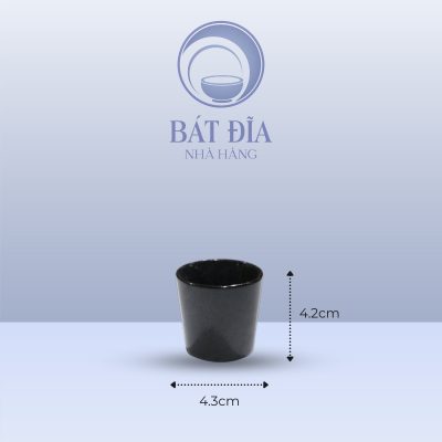 kích thước Chén Rượu Men Đen Matt