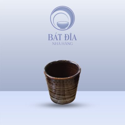 Chén Rượu Men Nâu Quét