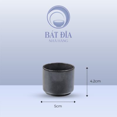 kích thước Chén Thẳng Men Đen Matt