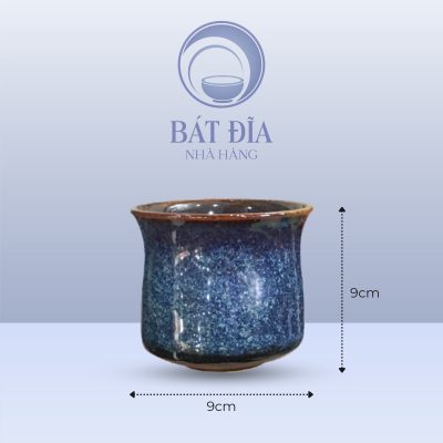 Kích thước Cốc Bầu Loe Men Hỏa Biến Xanh
