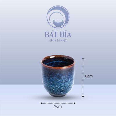 Kích thước Cốc Cà Phê Men Hỏa Biến Xanh