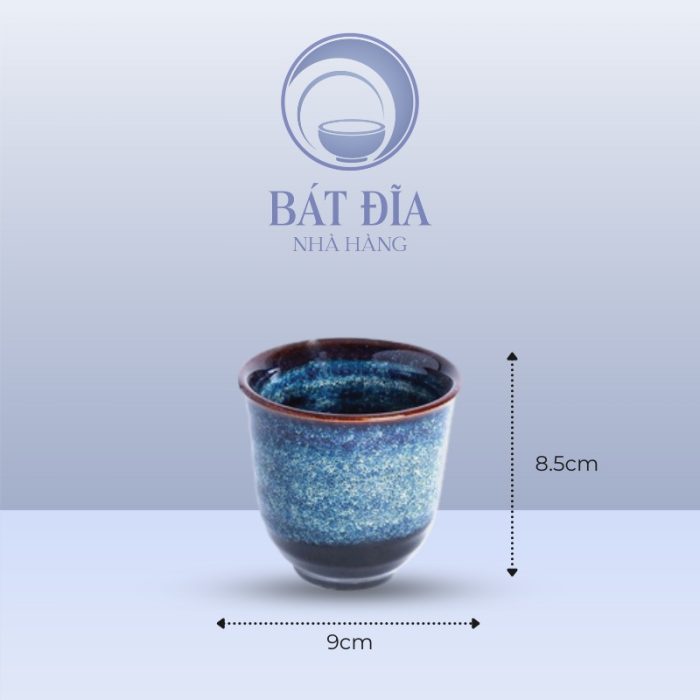 Kích thước Cốc Cà Phê Miệng Loe Men Hỏa Biến Xanh
