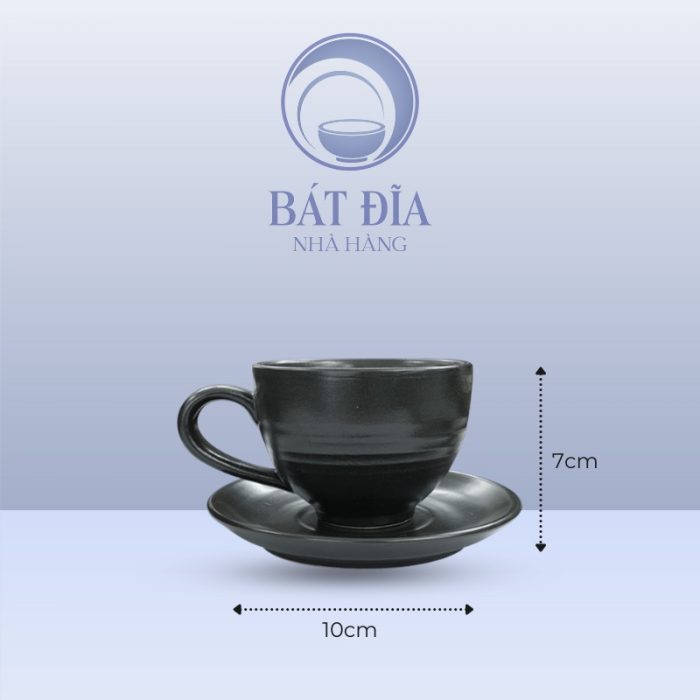 Kích thước Cốc Cappuccino Men Đen Matt