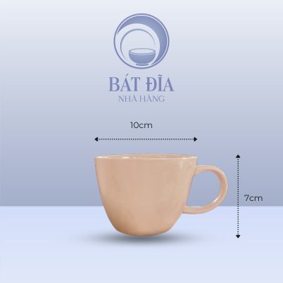 Kích thước Cốc Có Quai Men Màu Trộn Méo