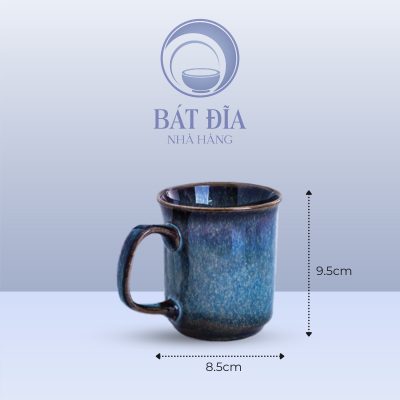 Kích thước Cốc Quai Men Hỏa Biến Xanh