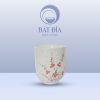 Cốc Trà Xanh Men Gốm Hoa Đào Đỏ