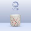 Cốc Trụ Men Gốm Hoa Đào Đỏ
