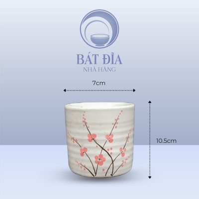 Kích thước Cốc Trụ Men Gốm Hoa Đào Đỏ
