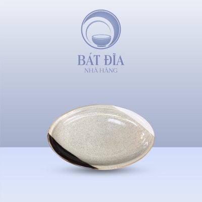 Đĩa Bầu Dục Cao Vành Men Ba Màu