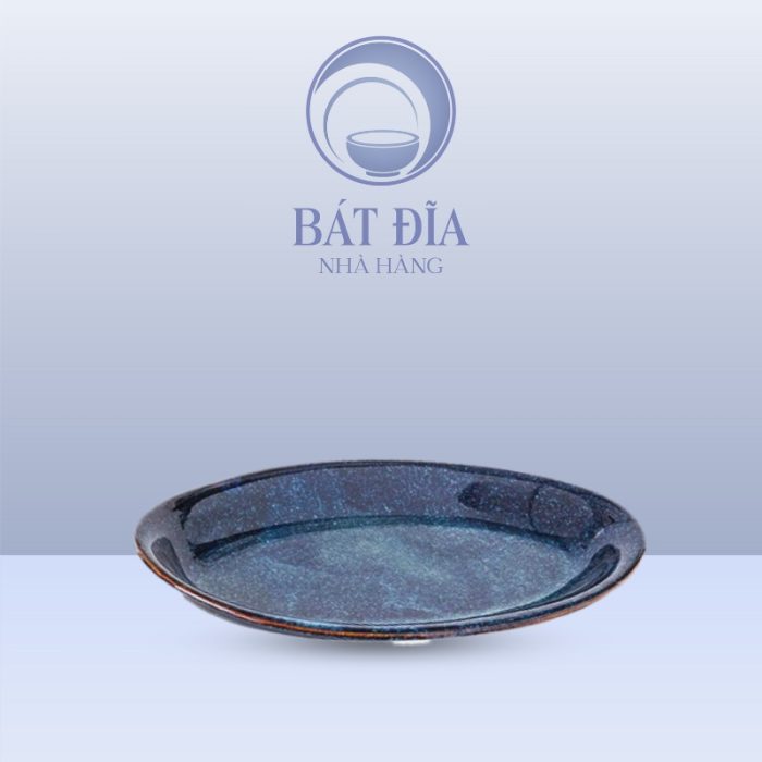 Đĩa Bầu Dục Đại Men Hỏa Biến Xanh