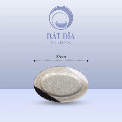 Đĩa Bầu Dục Men Ba Màu - 22cmx14cmx2cm