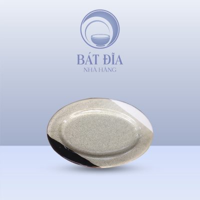 Đĩa Bầu Dục Men Ba Màu