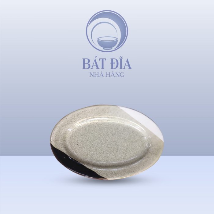 Đĩa Bầu Dục Men Ba Màu