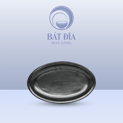 Đĩa Bầu Dục Men Đen Matt