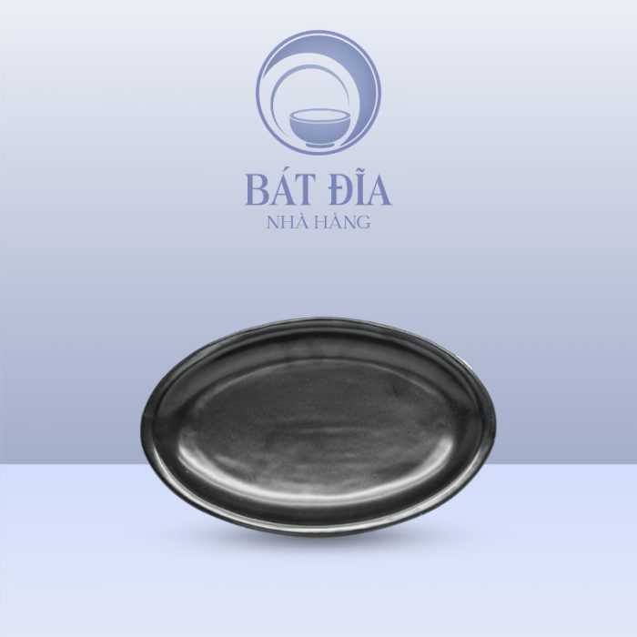 Đĩa Bầu Dục Men Đen Matt