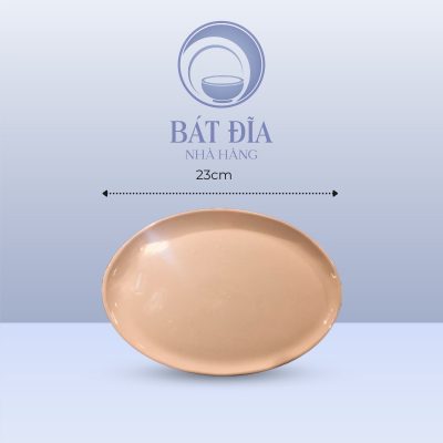 Đĩa Bầu Dục Men Màu Trộn Méo - 23cmx16cmx2cm