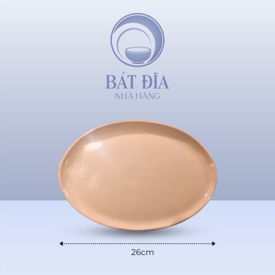 Đĩa Bầu Dục Men Màu Trộn Méo - 26cmx18cmx2cm
