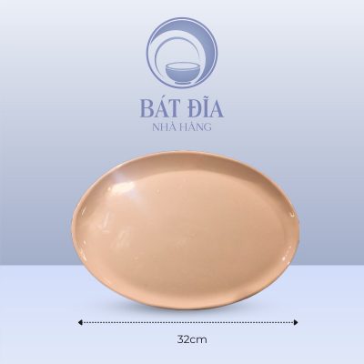 Đĩa Bầu Dục Men Màu Trộn Méo - 32cmx25cmx2cm