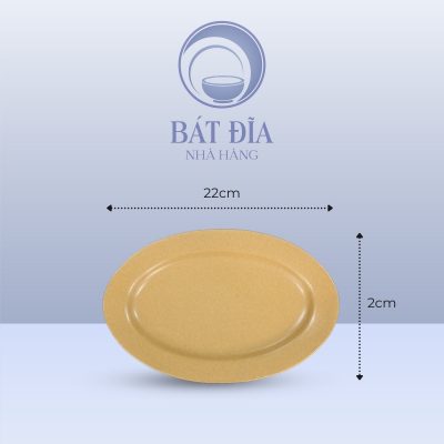 Kích Thước Đĩa Bầu Dục Men Sứ Vàng