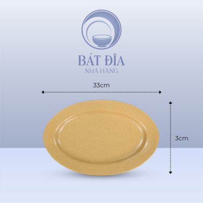 Kích Thước Đĩa Bầu Dục Men Sứ Vàng