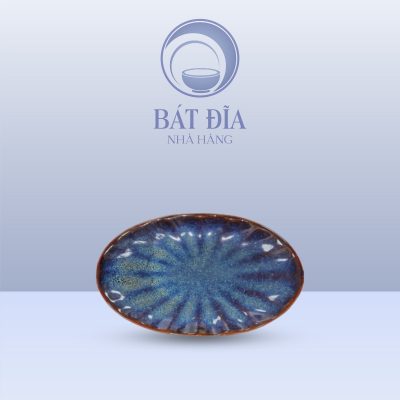 Đĩa Bầu Dục Múi Men Hỏa Biến Xanh