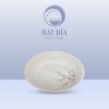 Đĩa Bầu Dục Sâu Lòng Men Gốm Hoa Đào Đỏ