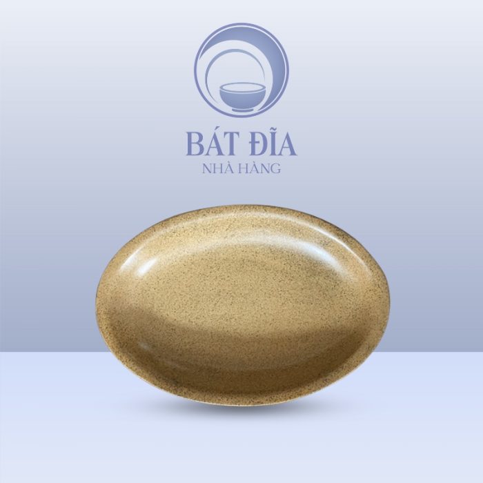 Đĩa Bầu Dục Sâu Lòng Men Gốm Nâu Đen