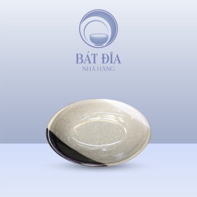 Đĩa Bầu Dục Sâu Men Ba Màu