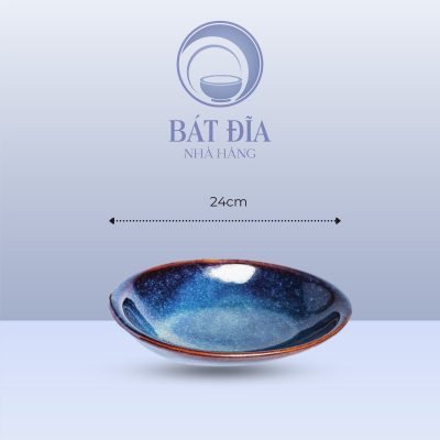 Kích thước Đĩa Bầu Dục Sâu Men Hỏa Biến Xanh