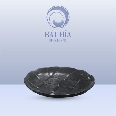 Đĩa Bóng Men Đen Chấm Sơn