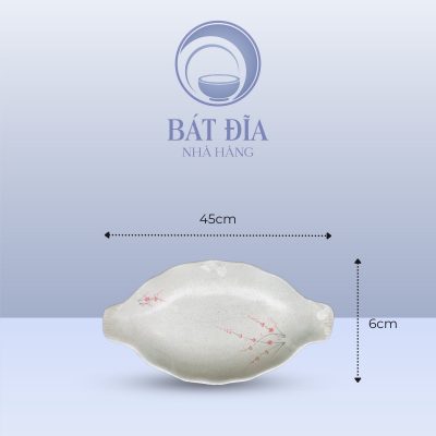 Kích Thước Đĩa Cá Men Gốm Hoa Đào Đỏ
