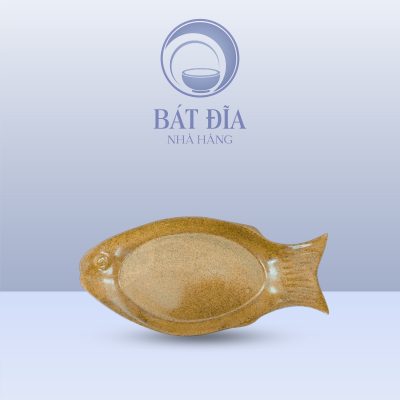 Đĩa Cá Men Gốm Nâu Đen