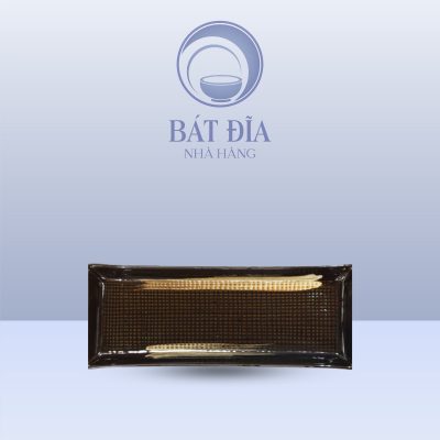Đĩa Chữ Nhật Dài Men Nâu Quét