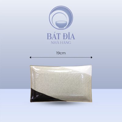 Đĩa Chữ Nhật Men Ba Màu - 19cmx11cmx2cm