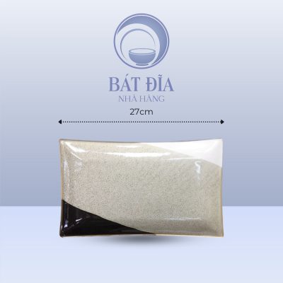 Đĩa Chữ Nhật Men Ba Màu - 27cmx16cm2.5cm