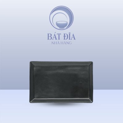 Đĩa Chữ Nhật Men Đen Matt