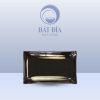 Đĩa Chữ Nhật Men Nâu Quét