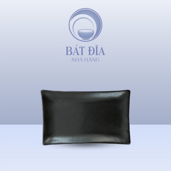 Đĩa Chữ Nhật Vát Men Đen Matt