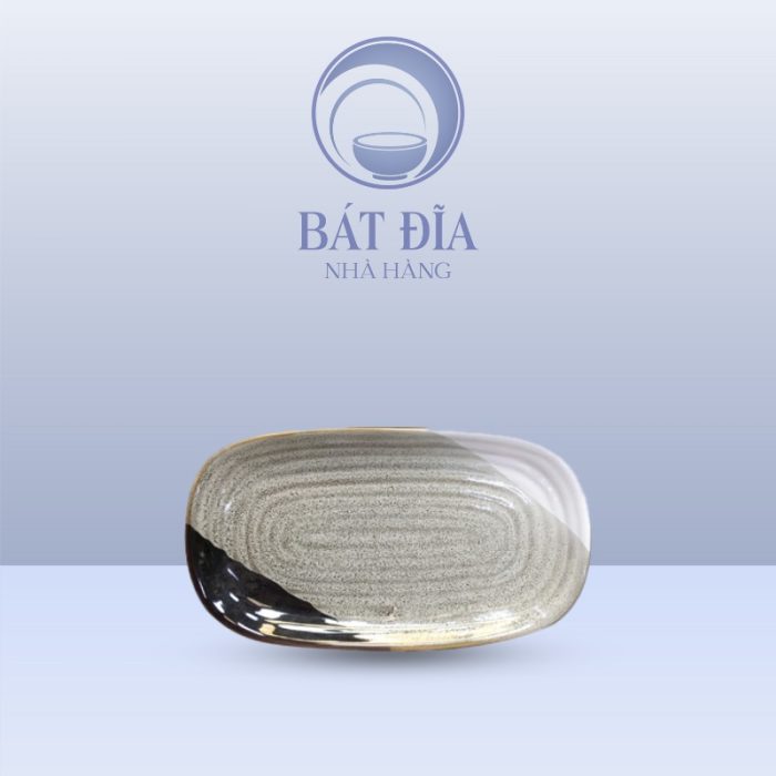 Đĩa Chữ Nhật Xoài Men Ba Màu