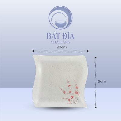 Kích Thước Đĩa Dải Lụa Men Gốm Hoa Đào Đỏ