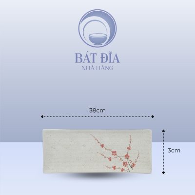 Kích Thước Đĩa Dài Men Gốm Hoa Đào Đỏ