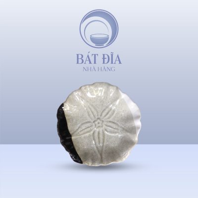 Đĩa Hoa Đắp Nổi Men Ba Màu