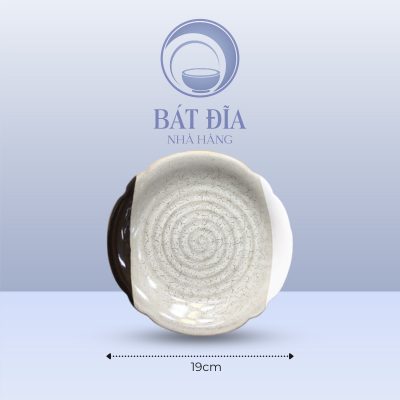 Đĩa Hoa Men Ba Màu - 19cmx3cm