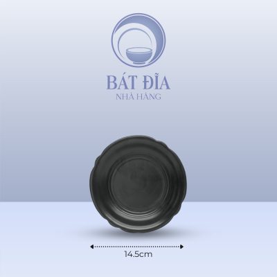 Đĩa Hoa Men Đen Matt - 14.5cmx2cm