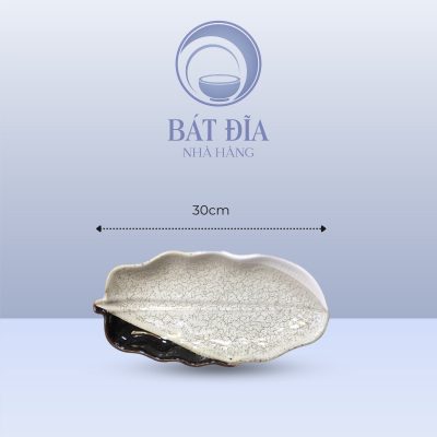 Đĩa Lá Chuối Men Ba Màu - 30cmx15cmx4cm